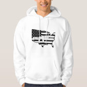 Amerikanische Flagge mit AR-Gewehr Hoodie (Vorderseite)