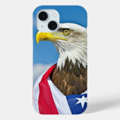 Amerikanische Flagge mit Bald-Adler Case-Mate iPhone Hülle (Rückseite)