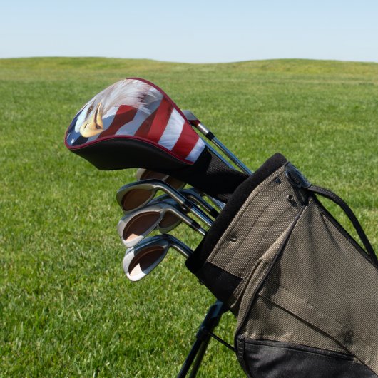 Amerikanische Flagge mit Bald-Adler Golf Headcover (In SItu)