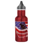Amerikanische Flagge mit Bald-Adler in der Kontur Edelstahlflasche (Links)
