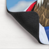 Amerikanische Flagge mit Bald-Adler Mousepad (Ecke)