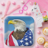 Amerikanische Flagge mit Bald-Adler Pappteller (Party)