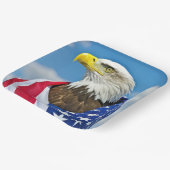 Amerikanische Flagge mit Bald-Adler Pappteller (Gewinkelt)