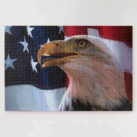 Amerikanische Flagge mit Bald-Adler Puzzle (Horizontal)