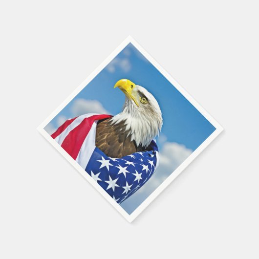 Amerikanische Flagge mit Bald-Adler Serviette (Ecke)