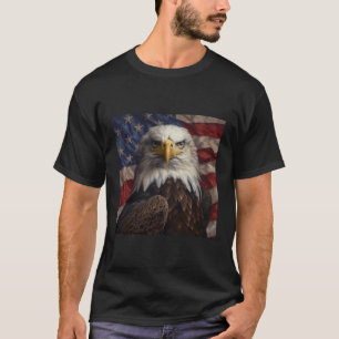 Amerikanische Flagge mit Bald-Adler T-Shirt