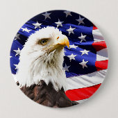 Amerikanische Flagge mit Bald Eagle Button (Vorderseite)