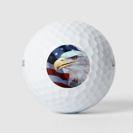 Amerikanische Flagge mit Bald Eagle Golfball (Vorderseite)