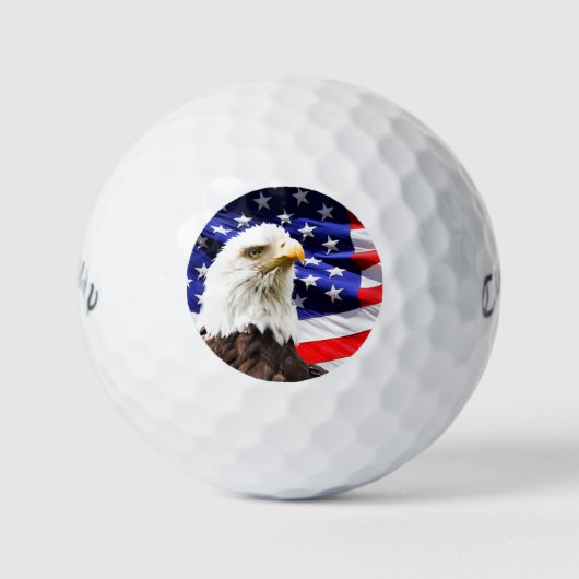 Amerikanische Flagge mit Bald Eagle Golfball (Vorderseite)