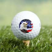 Amerikanische Flagge mit Bald Eagle Golfball (Insitu T-Shirt)