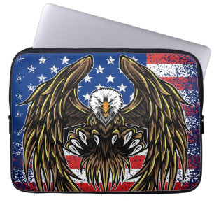 Amerikanische Flagge mit Bald Eagle Laptopschutzhülle