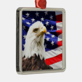 Amerikanische Flagge mit Bald Eagle Ornament Aus Metall (Rechts)