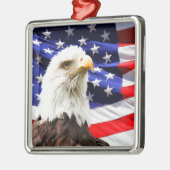 Amerikanische Flagge mit Bald Eagle Ornament Aus Metall (Links)
