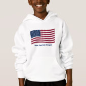 Amerikanische Flagge mit benutzerdefiniertem Sloga Hoodie (Vorderseite)