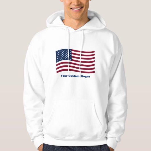 Amerikanische Flagge mit benutzerdefiniertem Sloga Hoodie (Vorderseite)