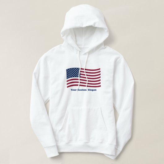 Amerikanische Flagge mit benutzerdefiniertem Sloga Hoodie (Design vorne)