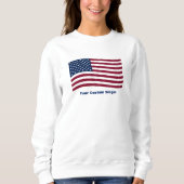 Amerikanische Flagge mit benutzerdefiniertem Sloga Sweatshirt (Vorderseite)