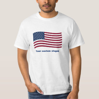 Amerikanische Flagge mit benutzerdefiniertem Sloga T-Shirt