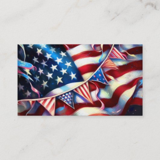 Amerikanische Flagge mit bunting Patriotic Busines Visitenkarte (Vorderseite)