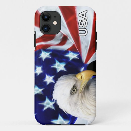Amerikanische Flagge mit dem Weißkopfseeadler Case-Mate iPhone Hülle (Rückseite)