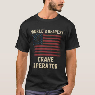 Amerikanische Flagge mit dem weltbesten Kran T-Shirt
