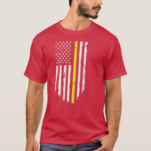 Amerikanische Flagge mit dünner gelber LinieCool F T-Shirt