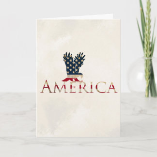 Amerikanische Flagge mit Eagle - Feiertagskarte