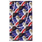 Amerikanische Flagge mit Eagle Kleine Geschenktüte (Rückseite)