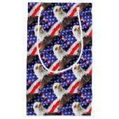 Amerikanische Flagge mit Eagle Kleine Geschenktüte (Vorderseite)