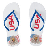 Amerikanische Flagge mit einem Adler Badesandalen (Fußbett)