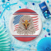 Amerikanische Flagge mit einer Adlerpapierplatte Pappteller (Party)