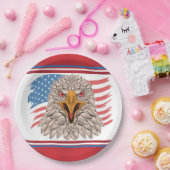 Amerikanische Flagge mit einer Adlerpapierplatte Pappteller (Party)