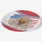 Amerikanische Flagge mit einer Adlerpapierplatte Pappteller (Schrägansicht)
