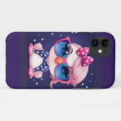 Amerikanische Flagge mit Flamingo-Cartoon-14484 Case-Mate iPhone Hülle (Rückseite (Horizontal))