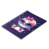 Amerikanische Flagge mit Flamingo-Cartoon-14484 Notizblock (Linke Seite)