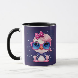 Amerikanische Flagge mit Flamingo-Cartoon-69680 Tasse