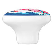 Amerikanische Flagge mit Flamingo-Cartoon-69681 Keramikknauf (Seitenansicht)