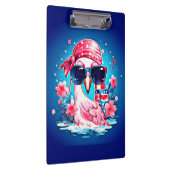 Amerikanische Flagge mit Flamingo-Cartoon-69681 Klemmbrett (Rechts)