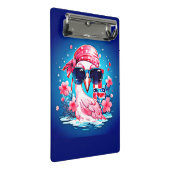 Amerikanische Flagge mit Flamingo-Cartoon-69681 Mini Klemmbrett (Schrägansicht)