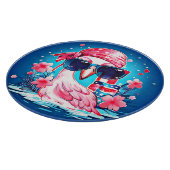 Amerikanische Flagge mit Flamingo-Cartoon-69681 Schneidebrett (Ecke)