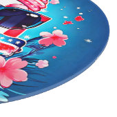 Amerikanische Flagge mit Flamingo-Cartoon-69681 Schneidebrett (Ecke)