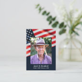 Amerikanische Flagge mit Foto-Gedenkgebet Begleitkarte (Stehend Vorderseite)