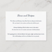 Amerikanische Flagge mit Foto-Gedenkgebet Begleitkarte (Rückseite)