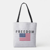 Amerikanische Flagge mit FREEDOM-Text auf Birne Tasche (Rückseite)
