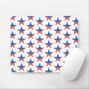 Amerikanische Flagge mit fünf Sternen Mousepad