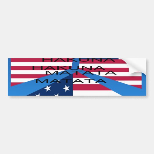 Amerikanische Flagge mit Hakuna Matata: Patriotisc Autoaufkleber (Vorne)