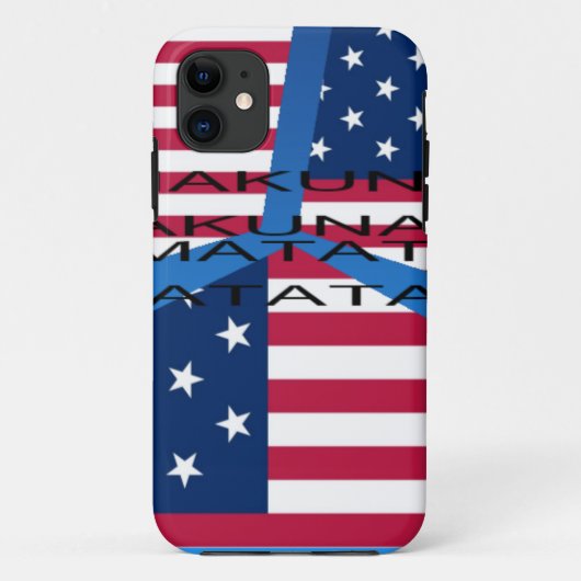 Amerikanische Flagge mit Hakuna Matata: Patriotisc Case-Mate iPhone Hülle (Rückseite)