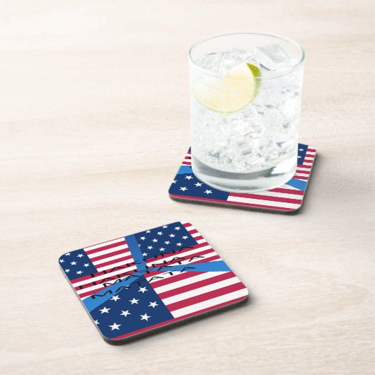 Amerikanische Flagge mit Hakuna Matata: Patriotisc Getränkeuntersetzer (Rechte Seite)