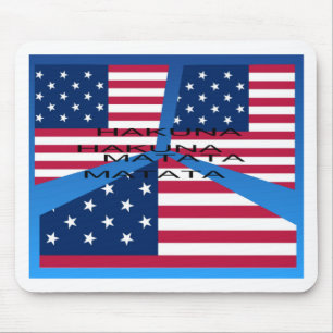 Amerikanische Flagge mit Hakuna Matata: Patriotisc Mousepad