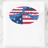 Amerikanische Flagge mit Hakuna Matata: Patriotisc Ovaler Aufkleber (Tasche)